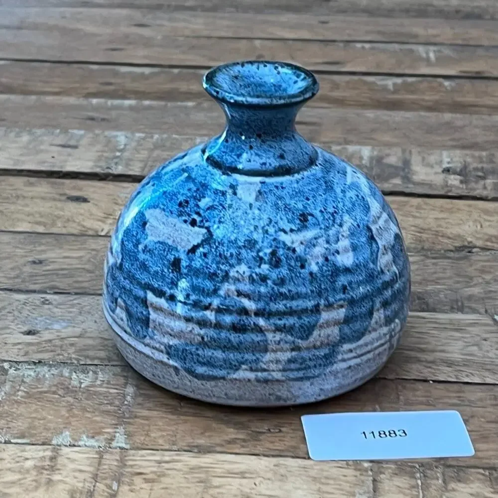 Vintage 86 Studio Pottery Stoneware Bud Vase 4